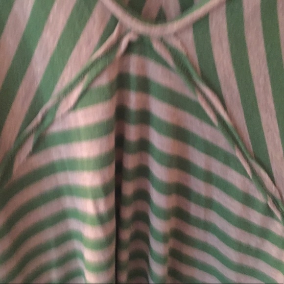 Studio M Green & Khaki Striped Dolman Sleeve Top - Picture 5 of 5